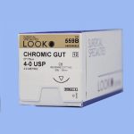 Look Chromic Gut Surgical Sutures Absorbable Cuticular Reverse Cutting , 12/Box